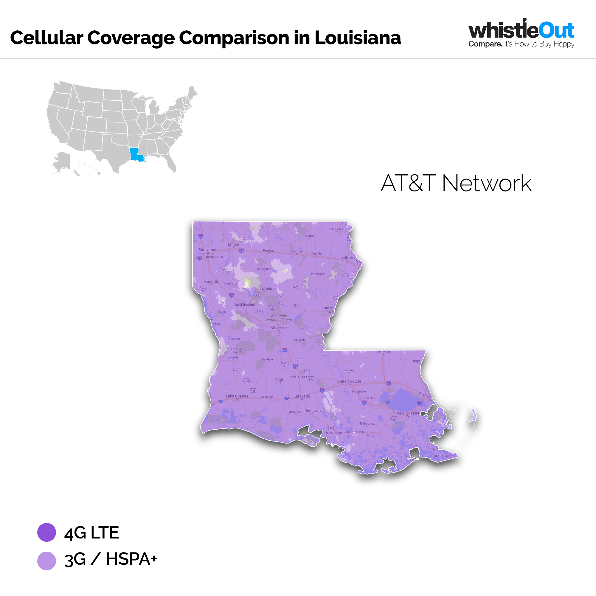 Best Cell Phone Coverage in Louisiana - LA ATT