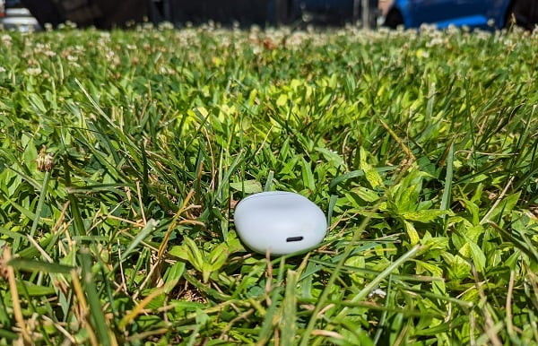 Google Pixel Buds A-Series Review - Case in grass
