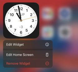 Select the Edit Widget option