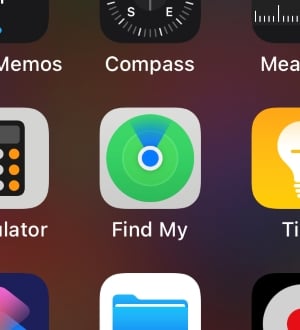The Find My app on an iPhone. 