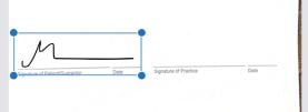 Resize your signature to fit the document.