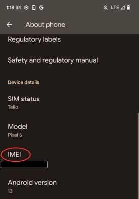 Android IMEI 