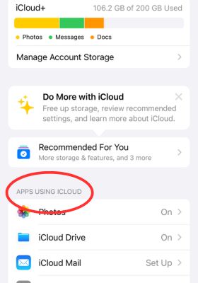 Find Apps Using iCloud on iPhone