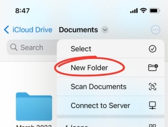 Select New Folder
