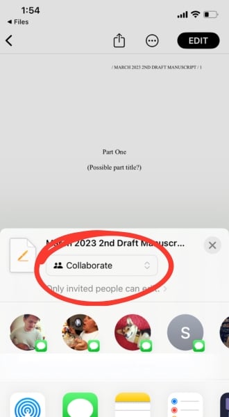 Choose Collaborate or Send Copy 