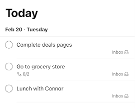 Lists on the Todoist app.