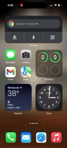 GIF of steps to add folders to Home Screen