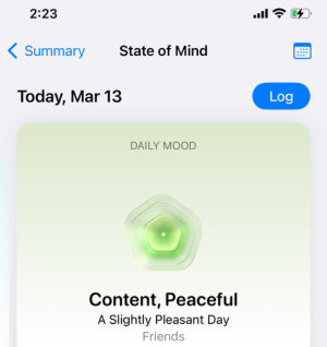 State of Mind calendar entries. 