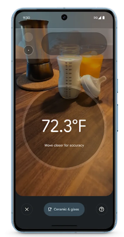 Thermometer app interface. 