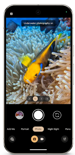 Underwater photography interface.
