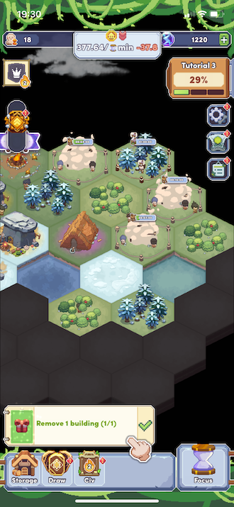 Screenshot of tiles in Age of Pomodoro