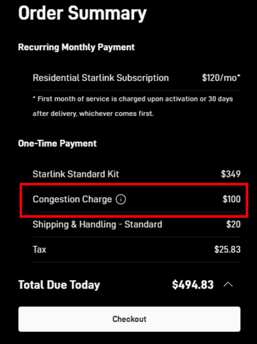 Starlink Congestion Charge.