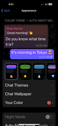 Telegram screenshot on an iPhone