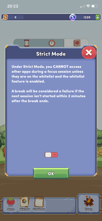 Screenshot of Age of Pomodoro Strict Mode