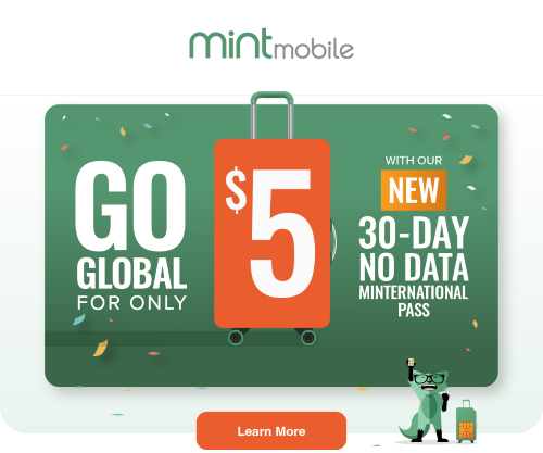 Spring Break Is Cheaper With Mint Mobile: Get international coverage for just $5