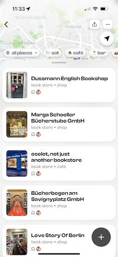 Screenshot of Corner trip planning