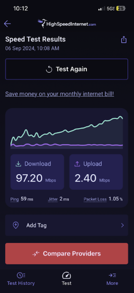 T-mobile 5G speed test