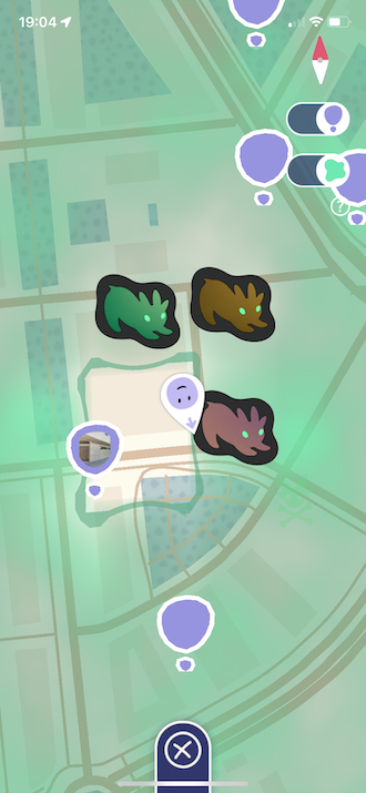 Screenshot of Peridot feral dots on map