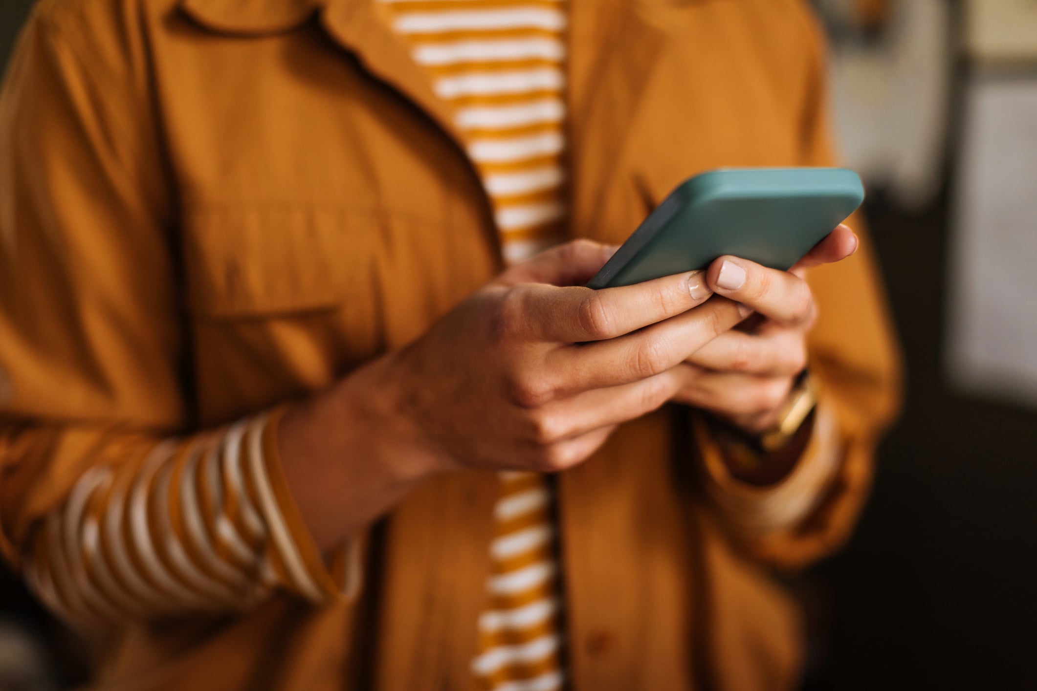 person looking at phone