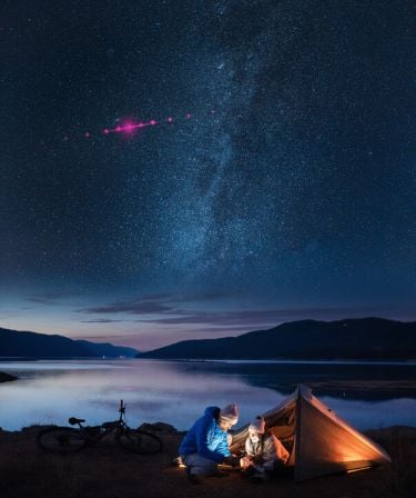 Campers using T-Satellite phone service.