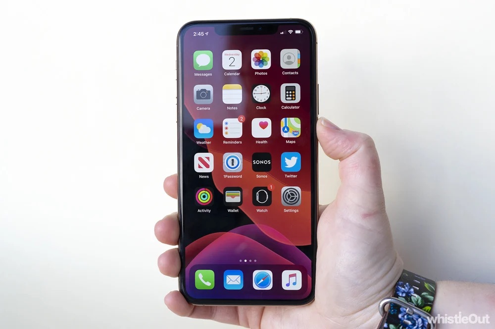 iPhone 11 in hand