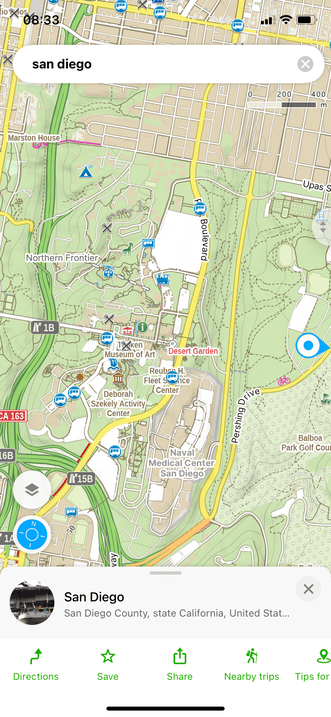 Screenshot of Mapy.com icons on map