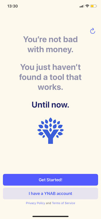 Screenshot of the YNAB setup.