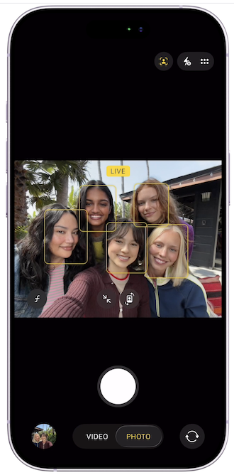 Center Stage selfie camera.