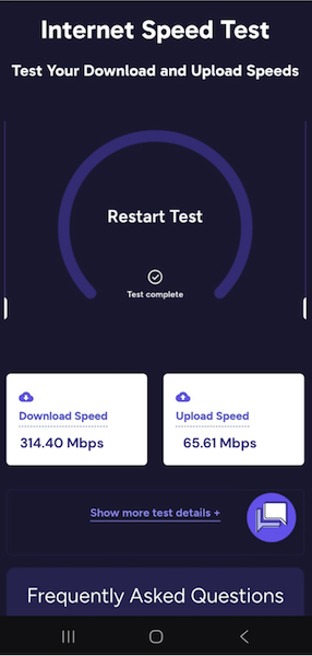 speed tests on iPhone