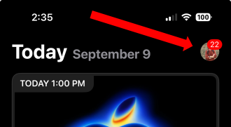 Profile icon in upper right corner.