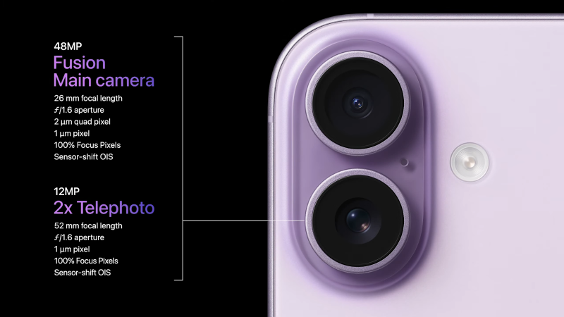 Base model iPhone 17 camera array.