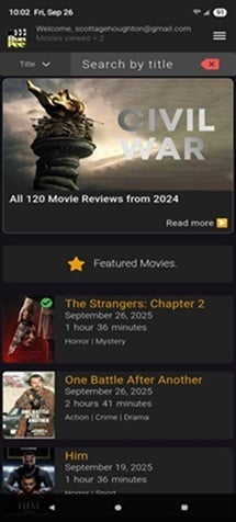 Screenshot of the Run Pee homescreen.