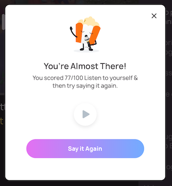 Screenshot of the Lingopie pronunciation help.