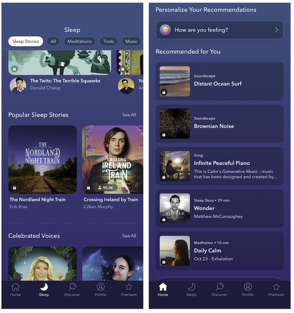 calm screenshots on iphone