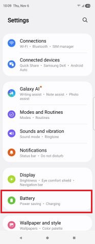 Battery Settings
