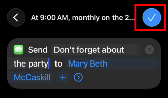 Press the check button.