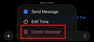 Press Delete Message. 