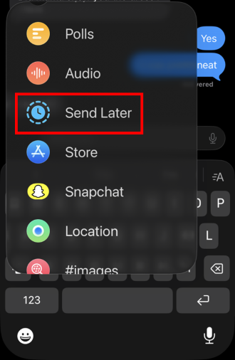 Tap Send Later.
