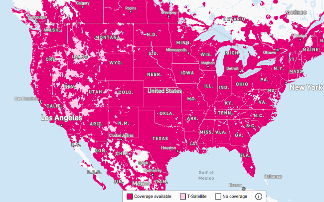 T-Mobile coverage map