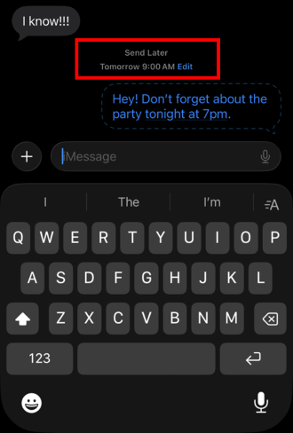 Tap Edit above your message. 