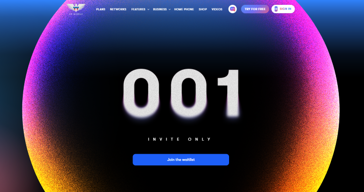 US Mobile 001 Membership waitlist sign up page. 