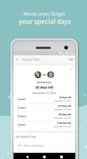 Between screenshot showing private messaging interface