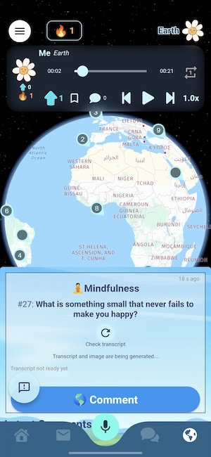 Screenshot of the Bubblic app interface