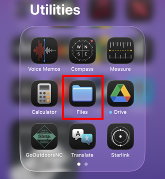 Files app on iOS 26.