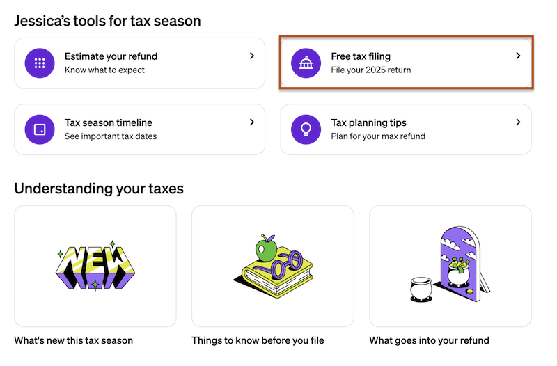 Screenshot of Cash App's tax filing menu showing different tax forms and options