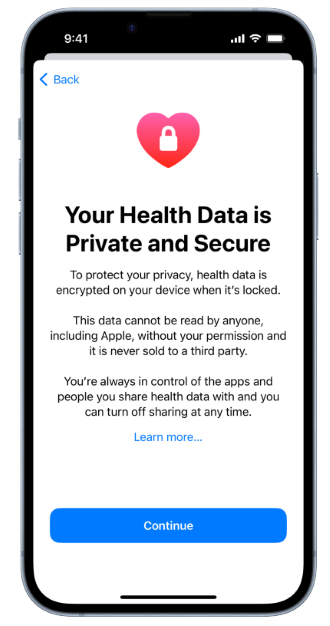 Health app privacy agreement.