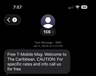 Connecting to international roaming on T-Mobile.