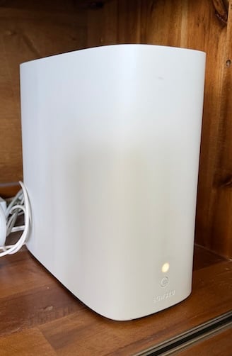 Modem/router gateway placed in cabinet