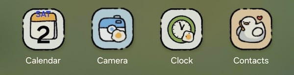 Samsung Galaxy S24 FE home screen showing custom duck icon pack