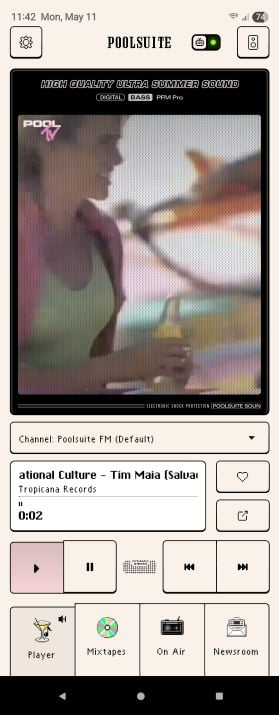 Poolsuite FM home screen